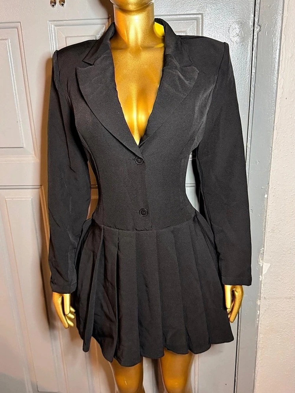 Black Mini Blazer Dress Size Large Like New
